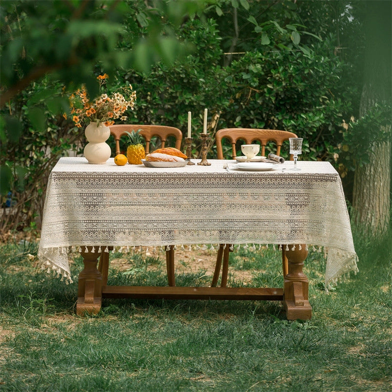 Retro Solid Color Polyester Cotton Tablecloths