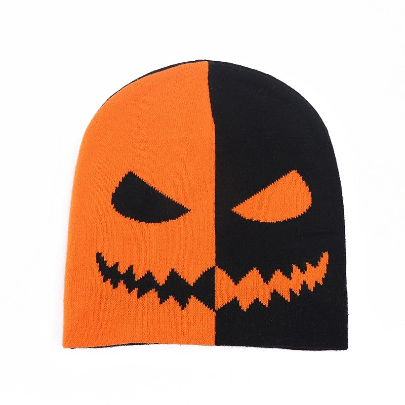 Unisex Retro Funny Halloween Pattern Ghost Wool Cap