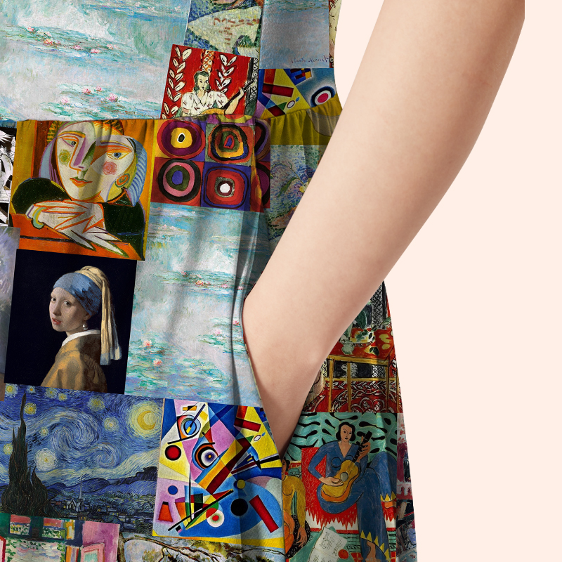 Falling Into The Ocean Of Art Teacher Printed One Piece Dress