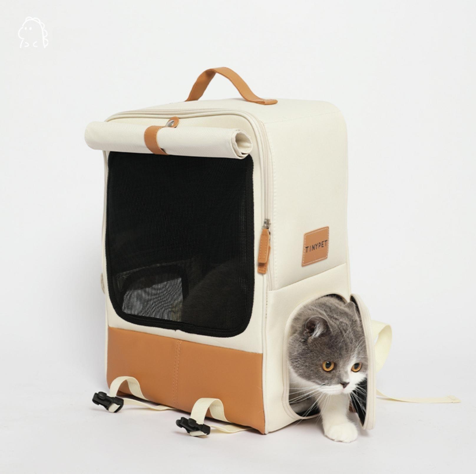 Super Large Foldable Pet Cat Carrier Backpack Bag With Ventilation And Privacy Curtain