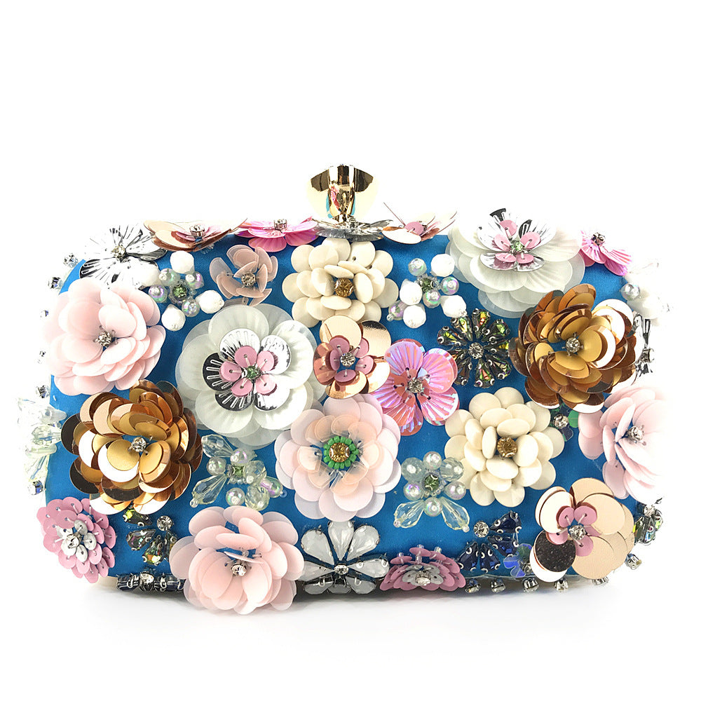 Handmade Beaded Straw Clutch Evening Bag