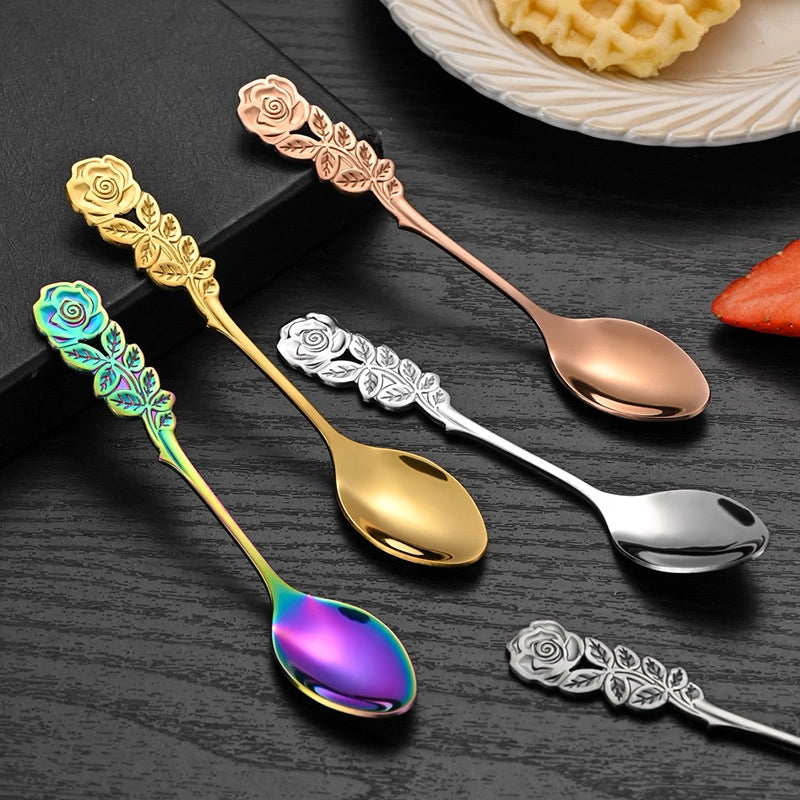 Casual Elegant Glam Flower Stainless Steel Spoon 1 Piece