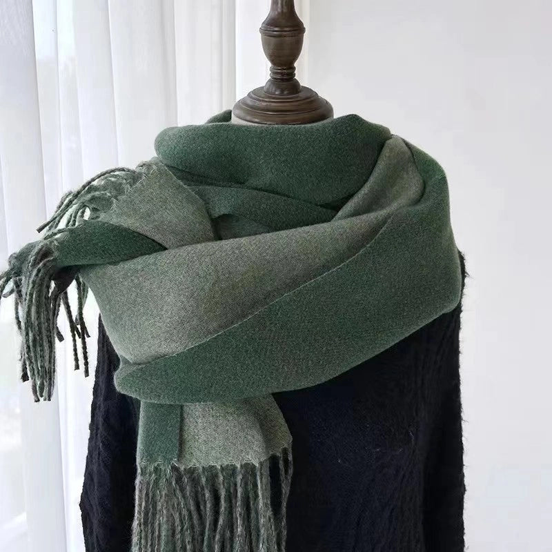 New Scarf Autumn And Winter Popular Color Matching Cashmere High-grade Warm Shawl Student Fashion Scarf Female