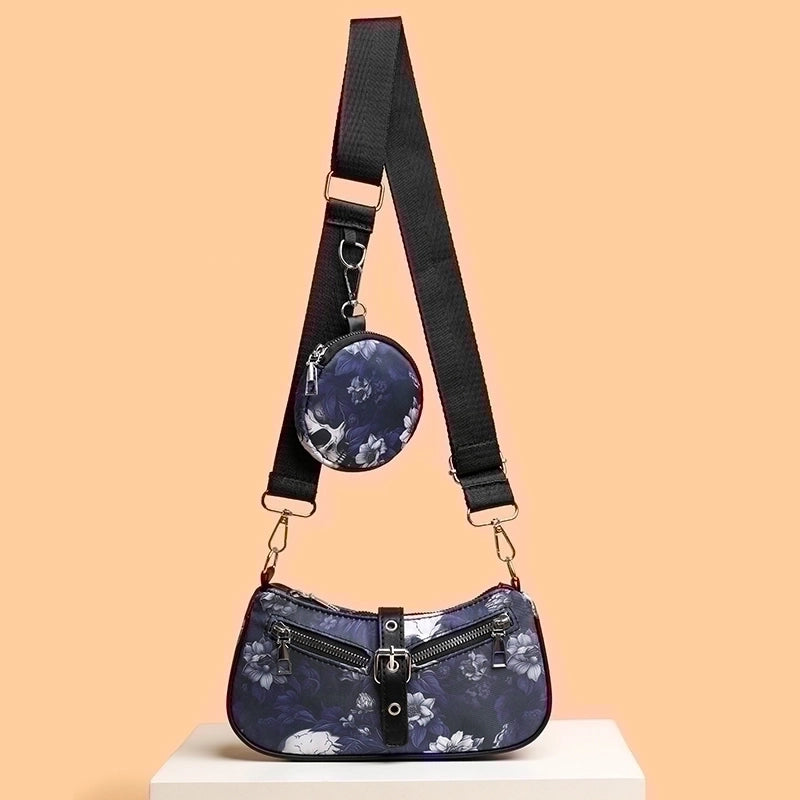Halloween Women's Medium Skull Streetwear Pillow Shape Zipper Bag Sets Crossbody Bag