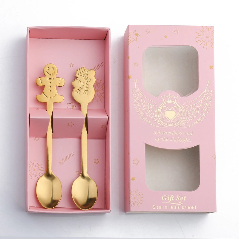 Christmas Cute Cartoon Stainless Steel Festival Tableware 1 Set