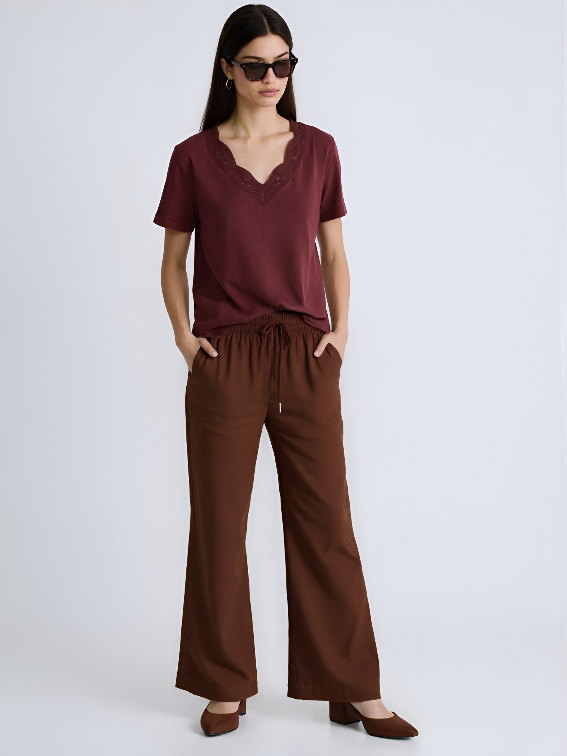 Soft Elastic Wide Length Pants