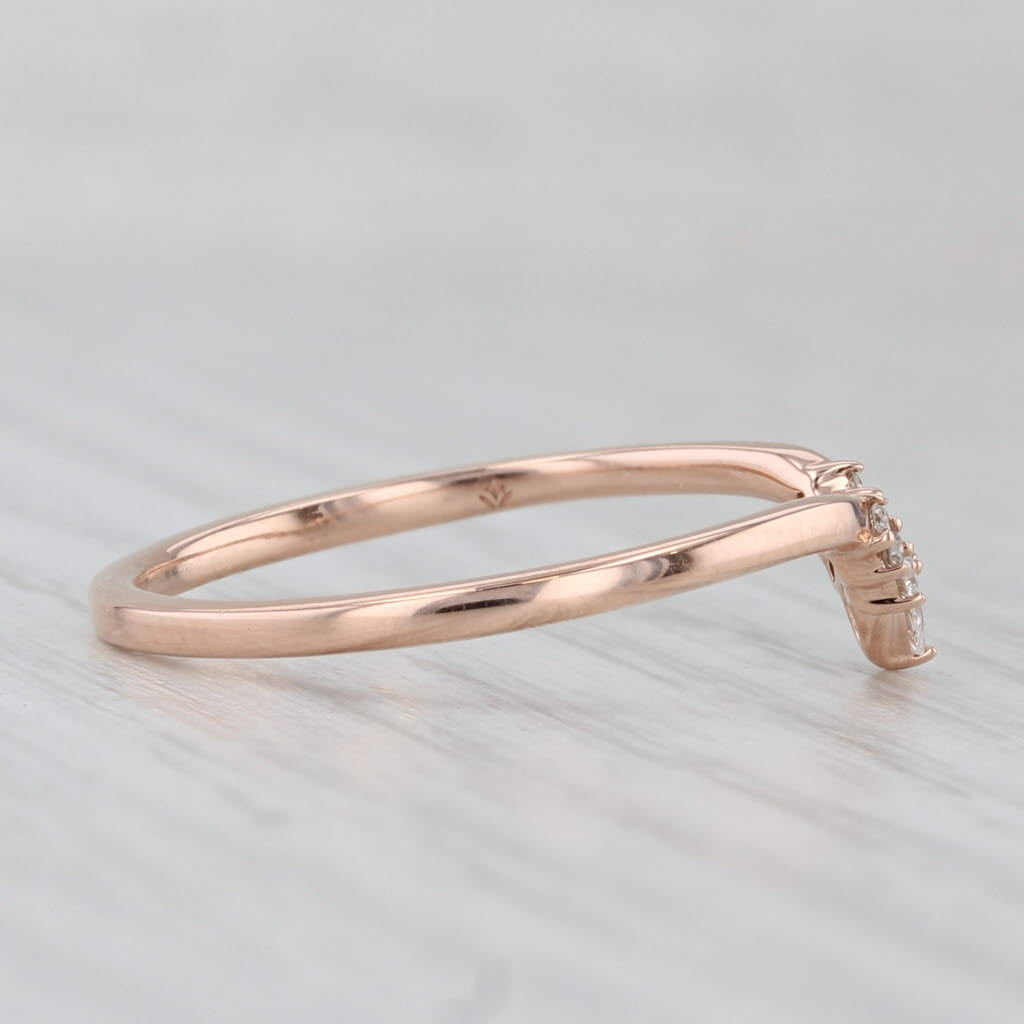 Brilliant Earth Lunette 0.10ctw Diamond Ring 14k Rose Gold Stackable w/ Box