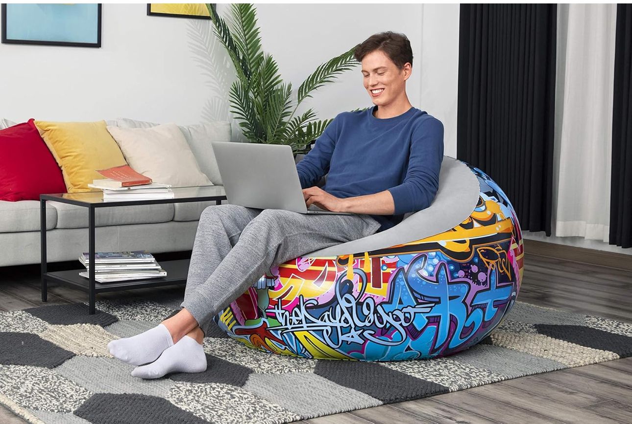 Graffiti Inflatable bean bag Airchair. Multi-Colou