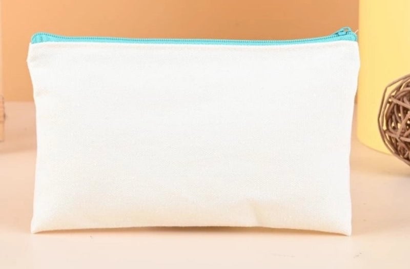 10 Pieces In Stock Blank Canvas Zipper Bag Canvas Cosmetic Bag Zipper Pencil Bag Canvas Bag Custom