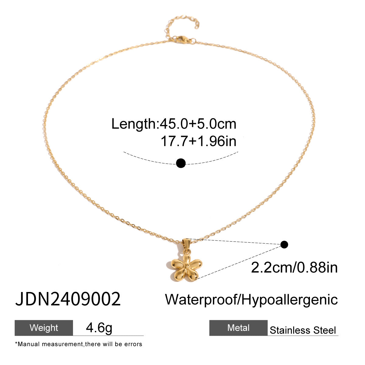 Jie Ding 18K Gold Stainless Steel Necklace Simple Jewelry Titanium Steel
