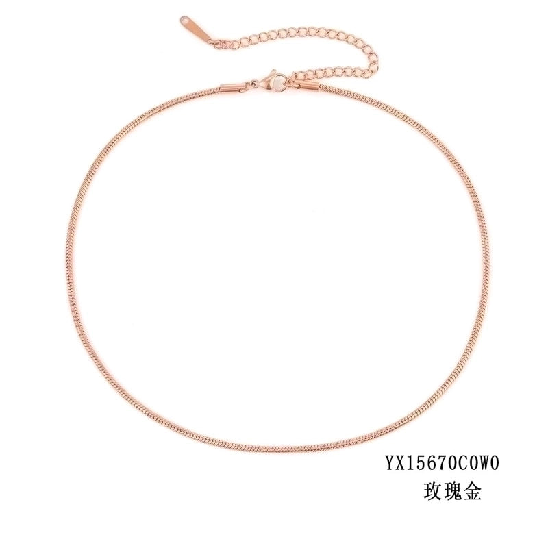 Stainless Steel 14K Gold Plated Fashion Plating U Shape Necklace