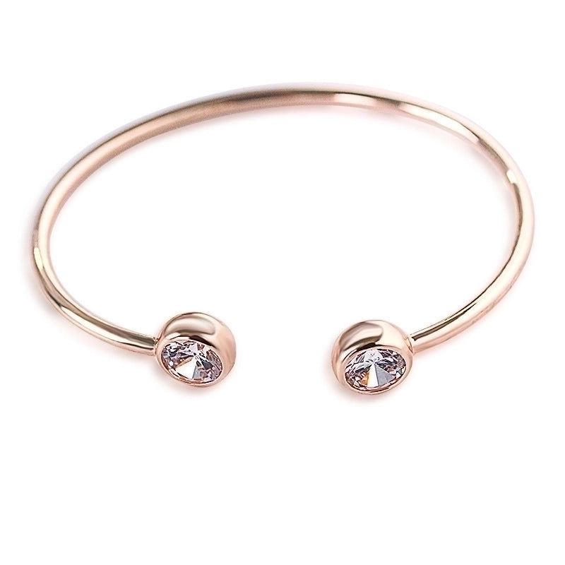 Alloy Gold Plated Silver Plated Fashion Plating Inlay Heart Shape Feather Bow Knot Bangle