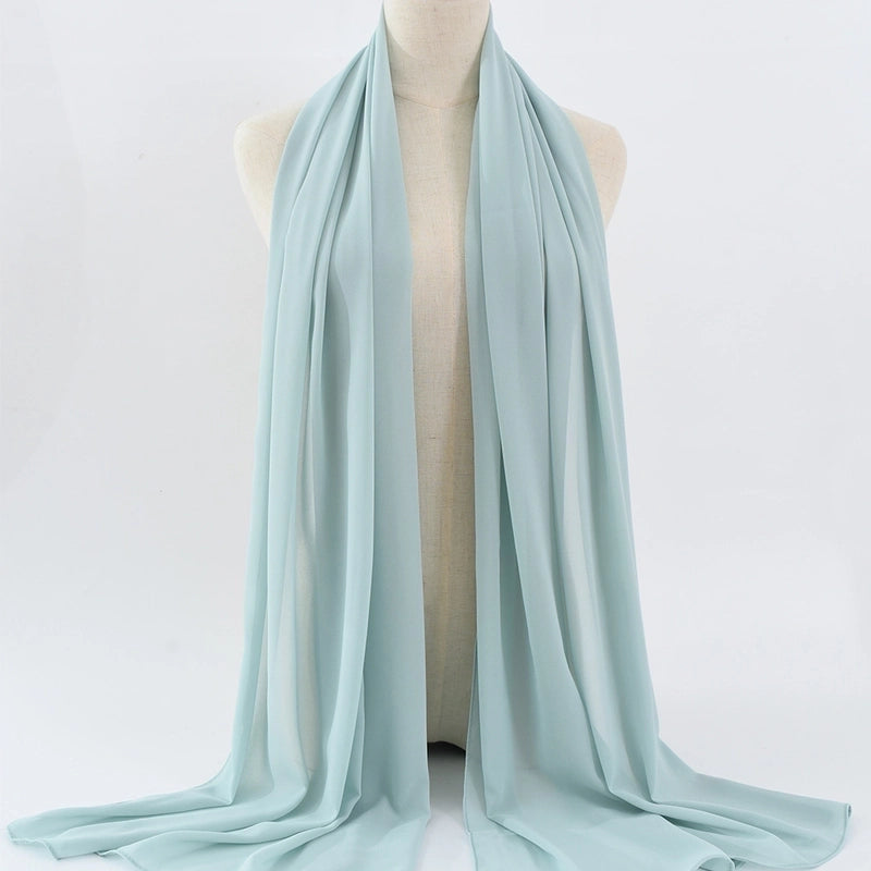 Women's Minimalist Classic Style Solid Color Satin Silk Scarf