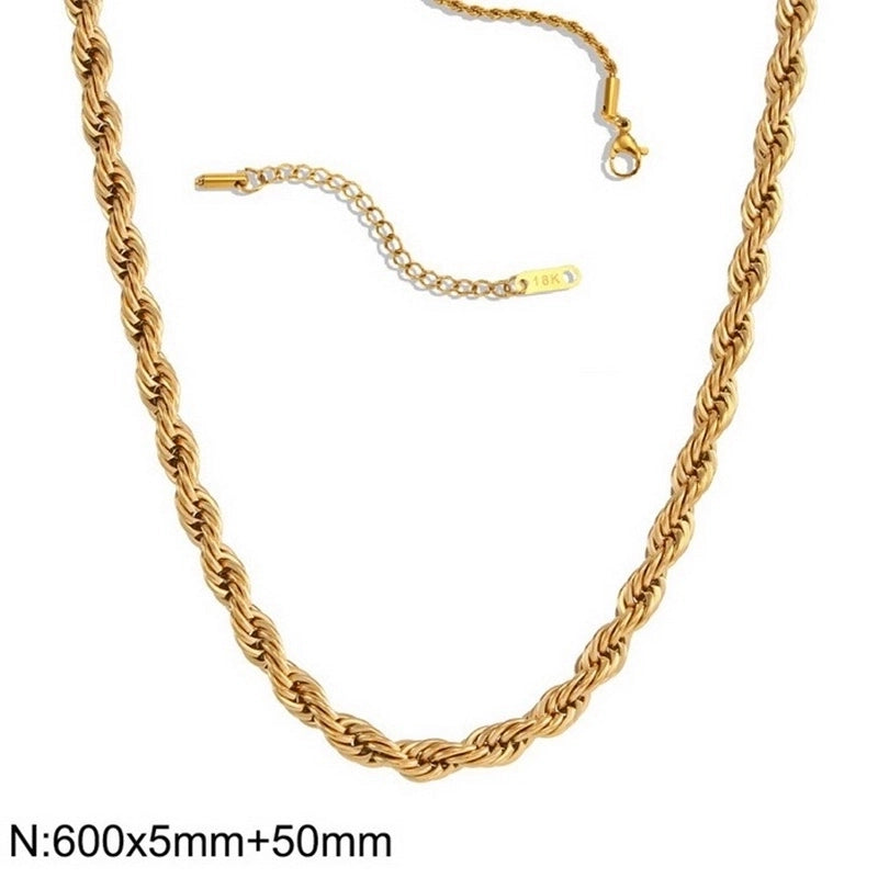 Vintage Style Geometric Solid Color Stainless Steel Titanium Steel Plating Necklace