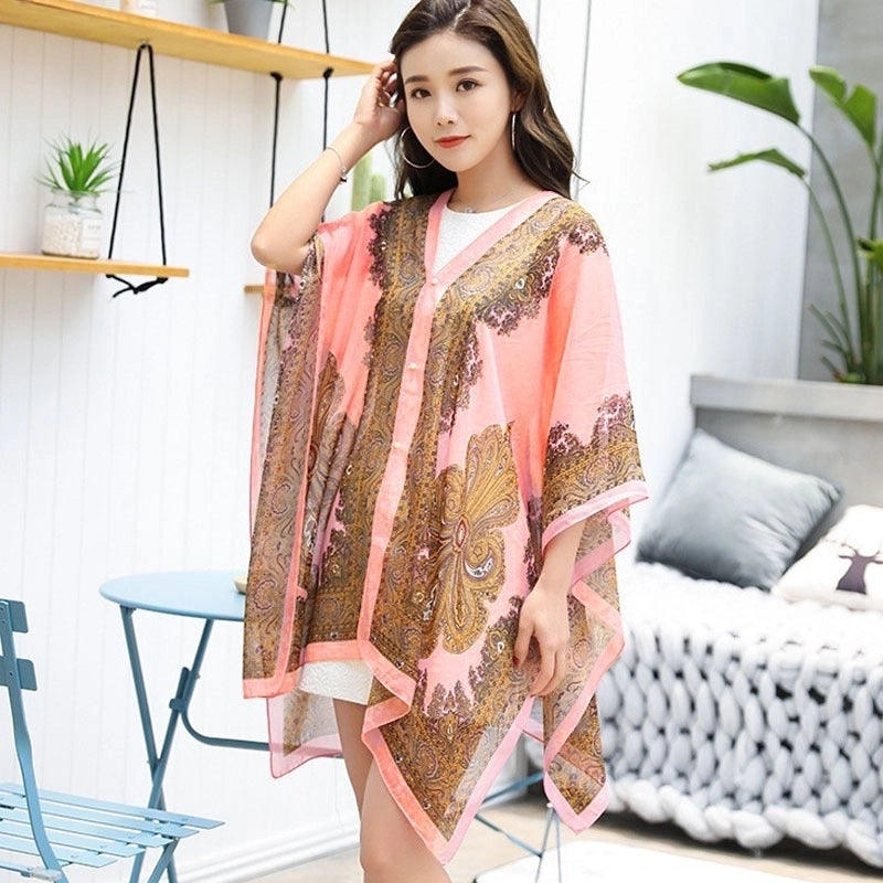 Women's Minimalist Printing Satin Silk Scarf