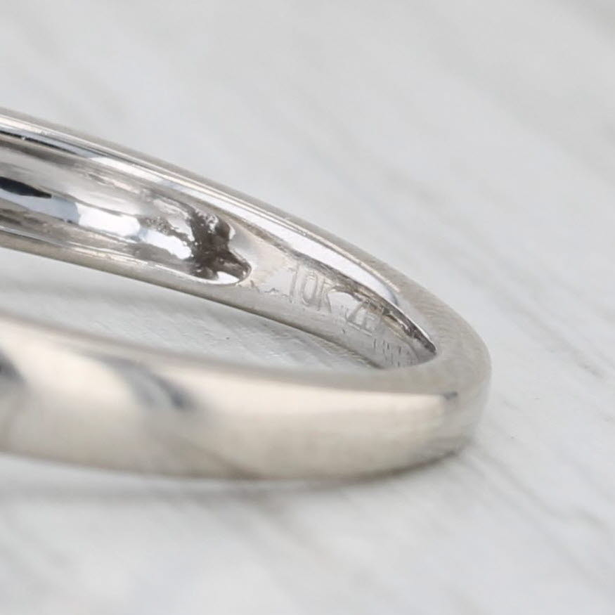 0.10ctw Diamond Heart Halo Ring 10k White Gold Size 7 Engagement