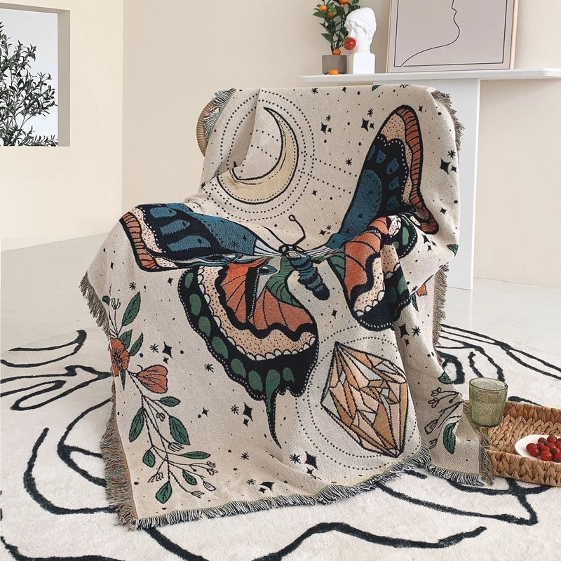 Fashion Flower Butterfly Cotton Blanket