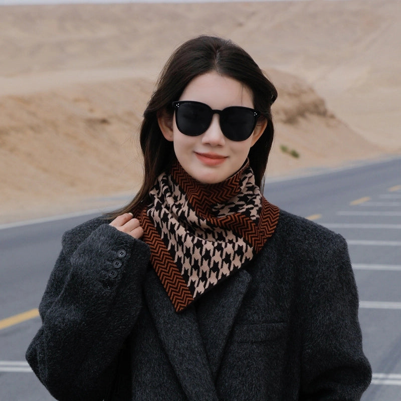 Women's Classic Style Geometric Solid Color Artificial Wool Acrylic Scarf