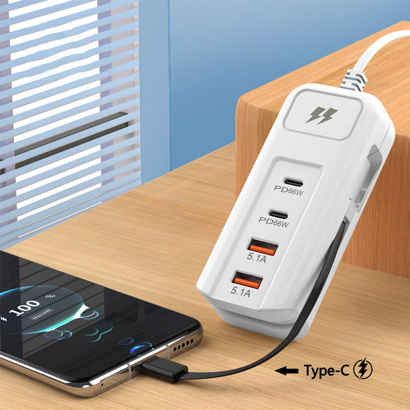 Multi-Function Quick Charging Socket - 2PD + 2USB