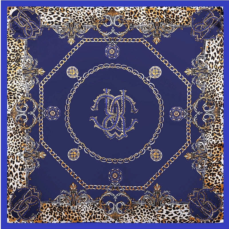 Women's Elegant Classical Lady Printing Satin Silk Scarf