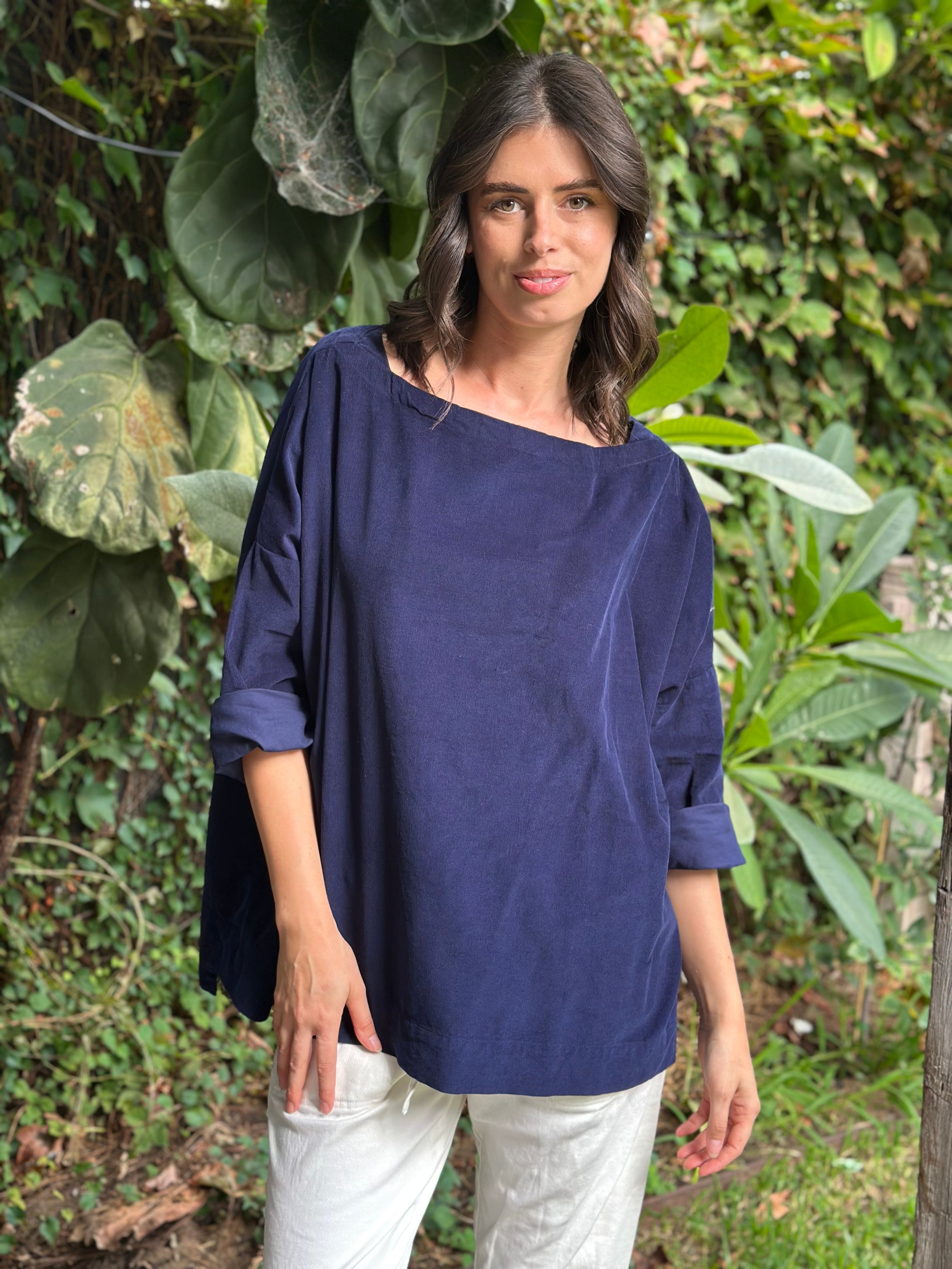 avril top - indigo cord