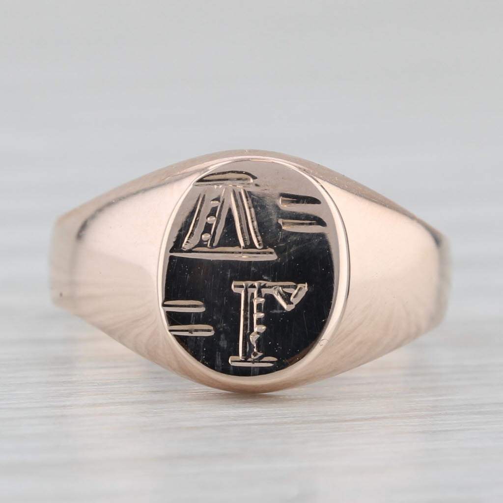 Vintage Delta Gamma Sorority Signet Ring 10k Rose Gold Size 5