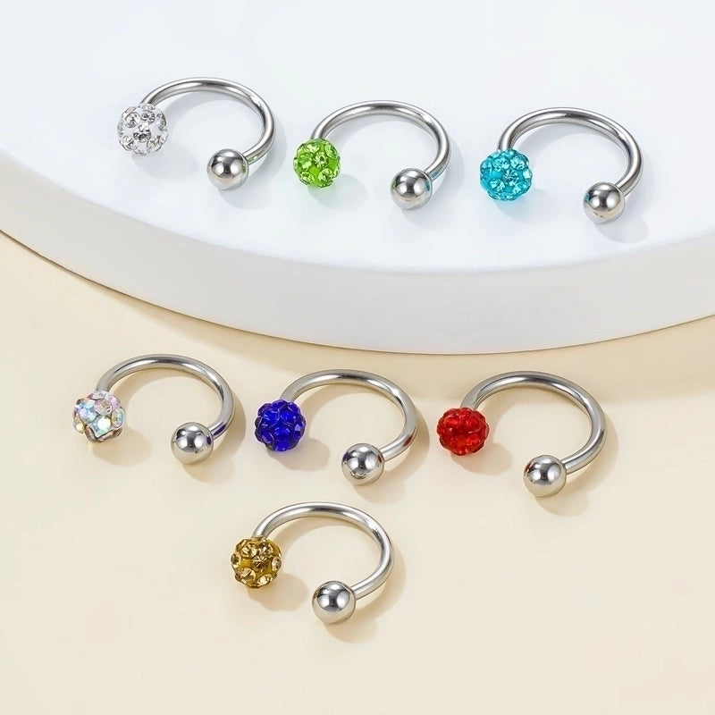 1 Piece Nose Rings & Studs Minimalist Geometric 304 Stainless Steel Rhinestones Nose Rings & Studs