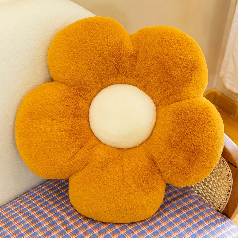Rabbit Hair Flower Cushion Office Sofa Chair Student Cushion Butt Cushion Petal Futon Sunflower Pillow