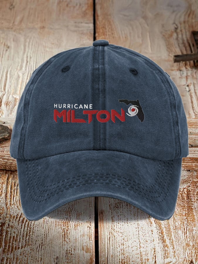 Hurricane Milton washed distressed hat for men and women