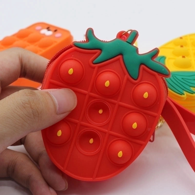 Unisex Fruit Silica Gel Zipper Coin Purses