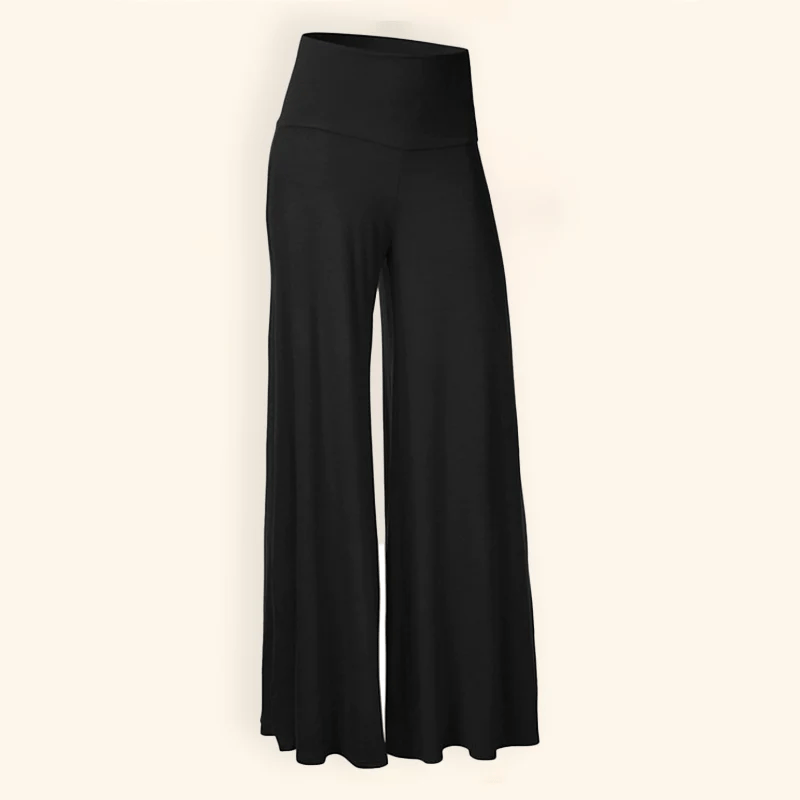 Solid Color High Waist Wide Leg Pants