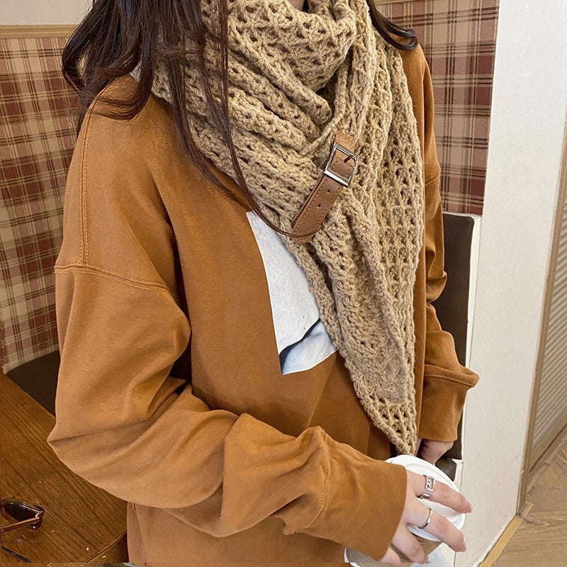 Women's Minimalist Classic Style Solid Color Polyester Shawl