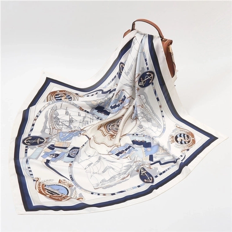 Spring Artificial Silk Women's Satin Scarf Printed All-matching Scarf 90 Large Kerchief Mother's Day Gift