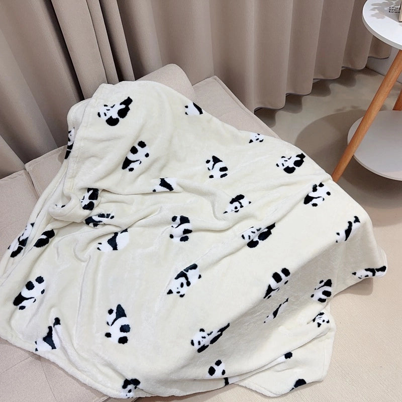 In Stock | Style Autumn And Winter Thickened Cartoon Crayon Small New  Casual Plush Blanket Dormitory Bed Sheet