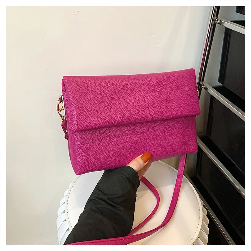 Women's Small Summer Pu Leather Basic Shoulder Bag
