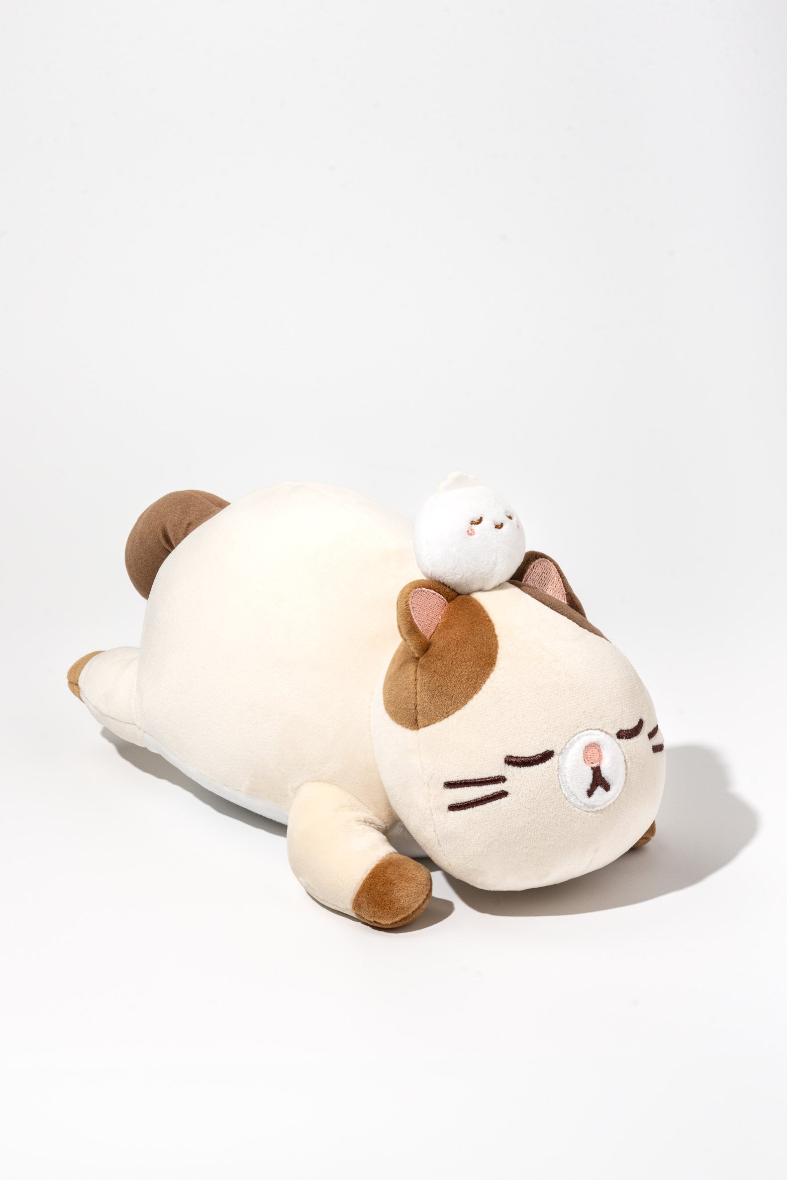 Laying Fat Siamese Cat Mochi Plush