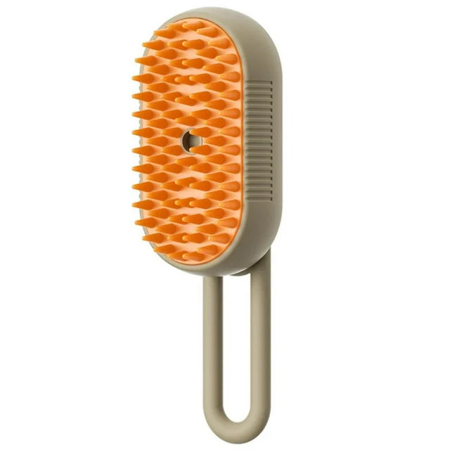 USB Rechargeable Steam Cat Grooming Brush – Anti-Static & Detangling