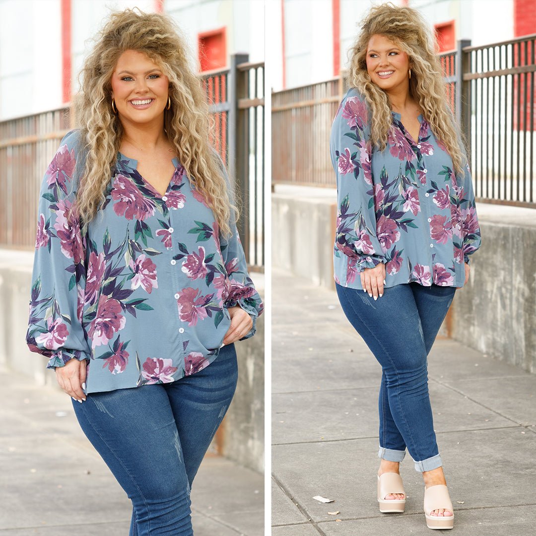 Laid Back Princess Top. Denim Lavender