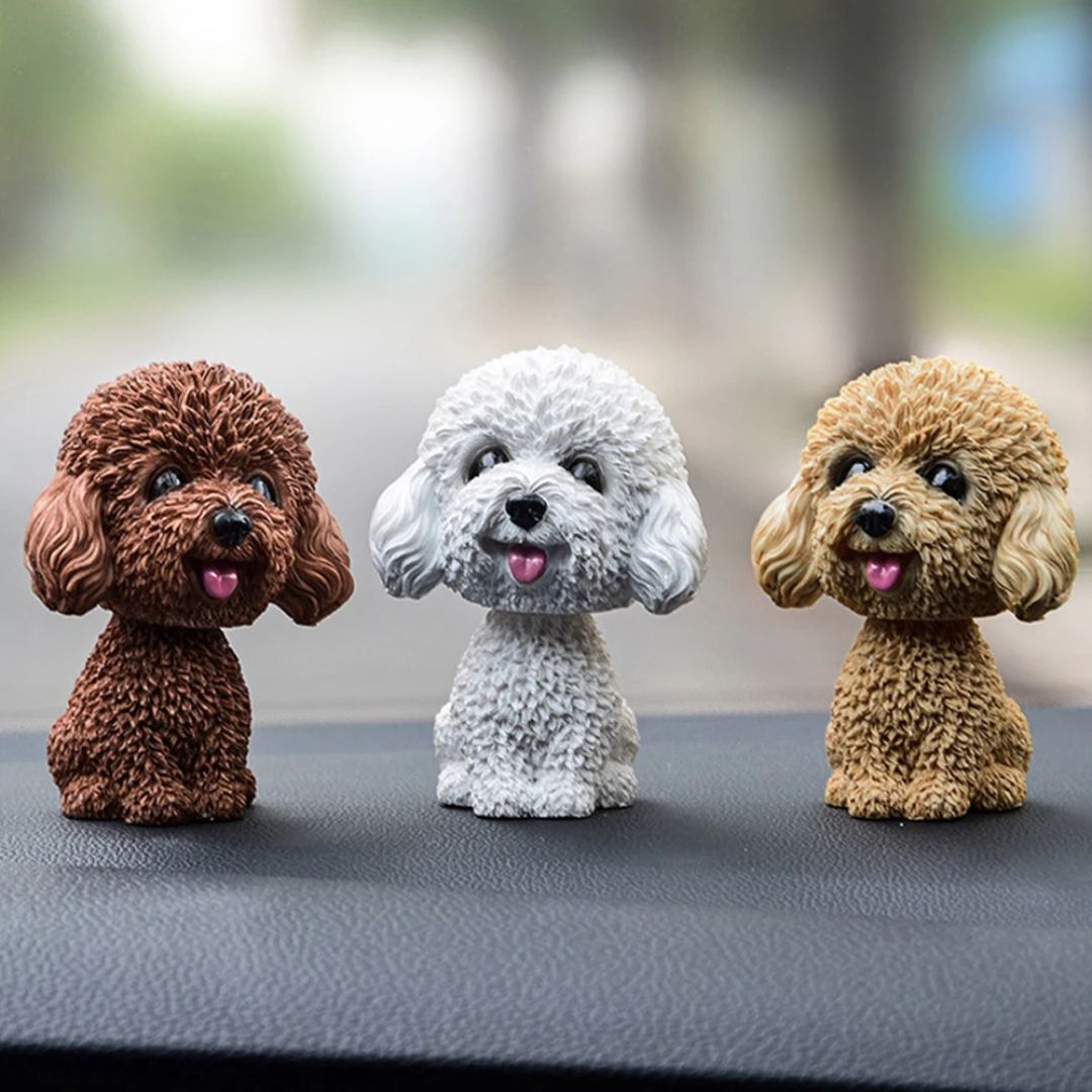 8 Set Dog Ornament Resin Cute Bobblehead