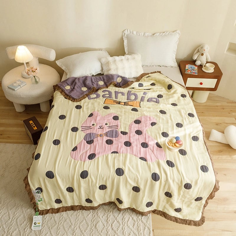 Cute Animal Cartoon Cotton Summer Blanket Bedding