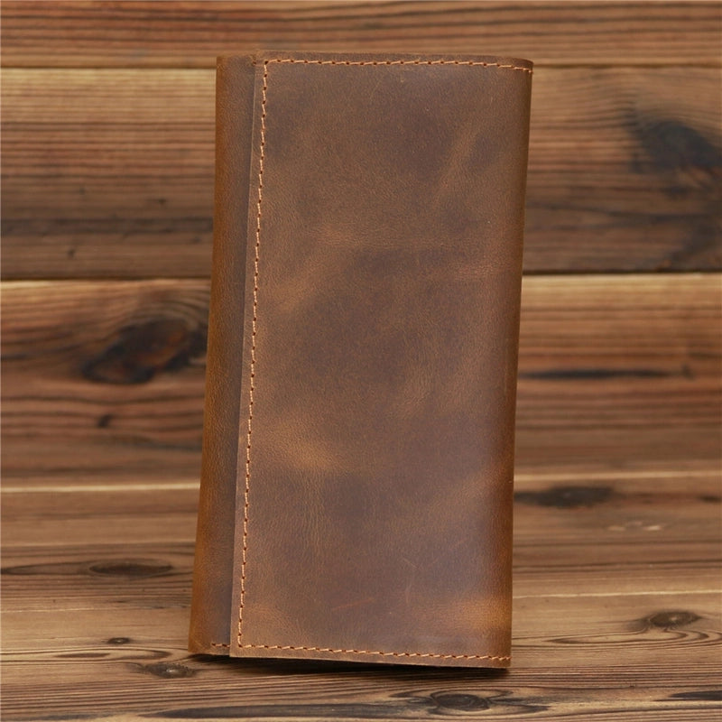 358 Retro Crazy Horse Cowhide Men's Long Wallet Clutch Factories Guangzhou Factory Outlet