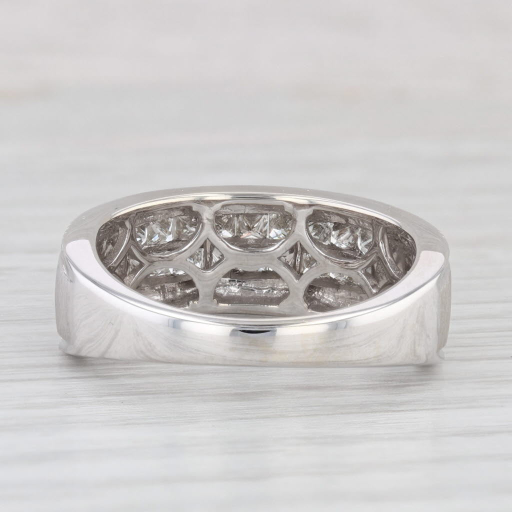 0.90ctw Diamond Men's Ring 10k White Gold Size 10 Wedding Band
