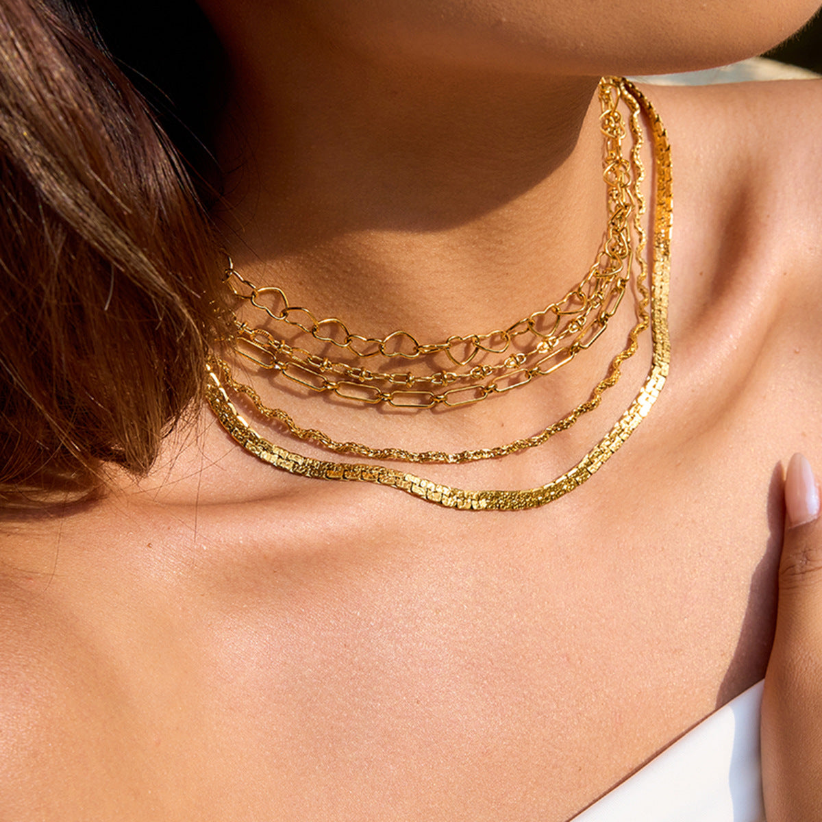 Titanium Steel Necklace Simple Snake Bone Chain Clavicle Chain Popular Stainless Steel Necklace