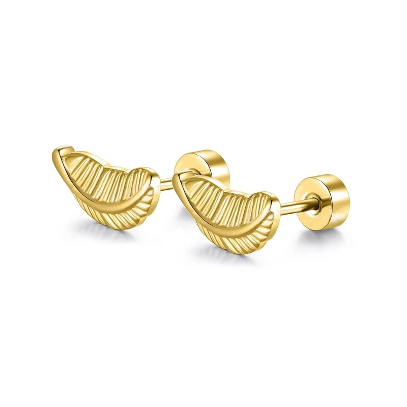 1 Pair Minimalist Moon Heart Shape Plating 304 Stainless Steel 18K Gold Plated Ear Studs