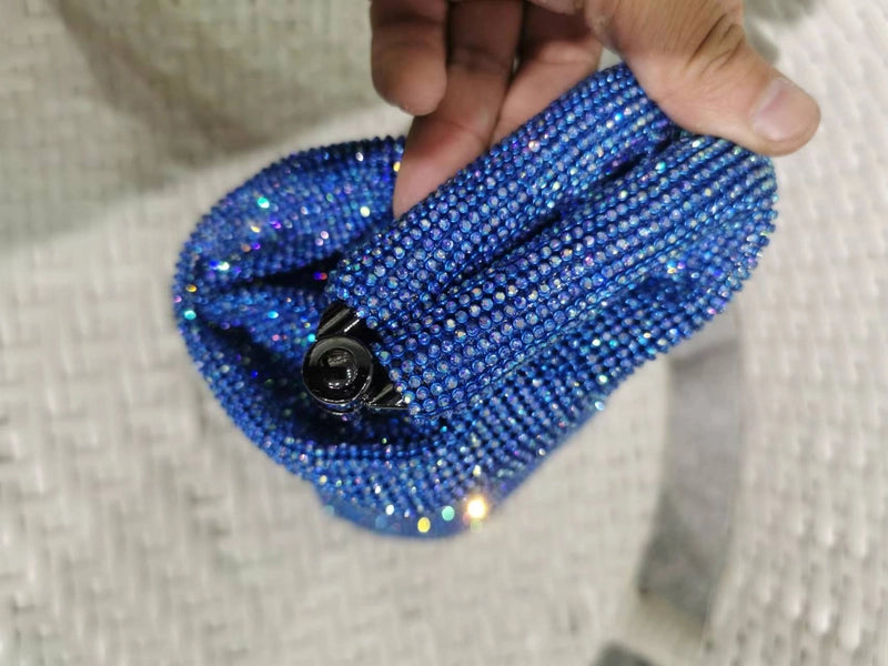 Silver Gold Blue Pvc Solid Color Square Evening Bags