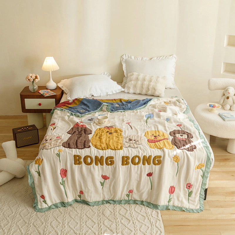 Cute Animal Cartoon Cotton Summer Blanket Bedding