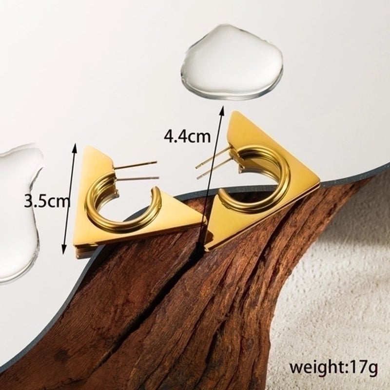 1 Pair Minimalist Solid Color Plating Stainless Steel 18k Gold Plated Ear Studs