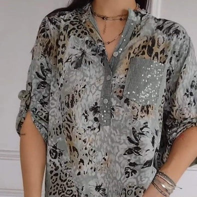 💥Hot Sales-49% OFF🍃Women's Casual Half Button Printed Shirt