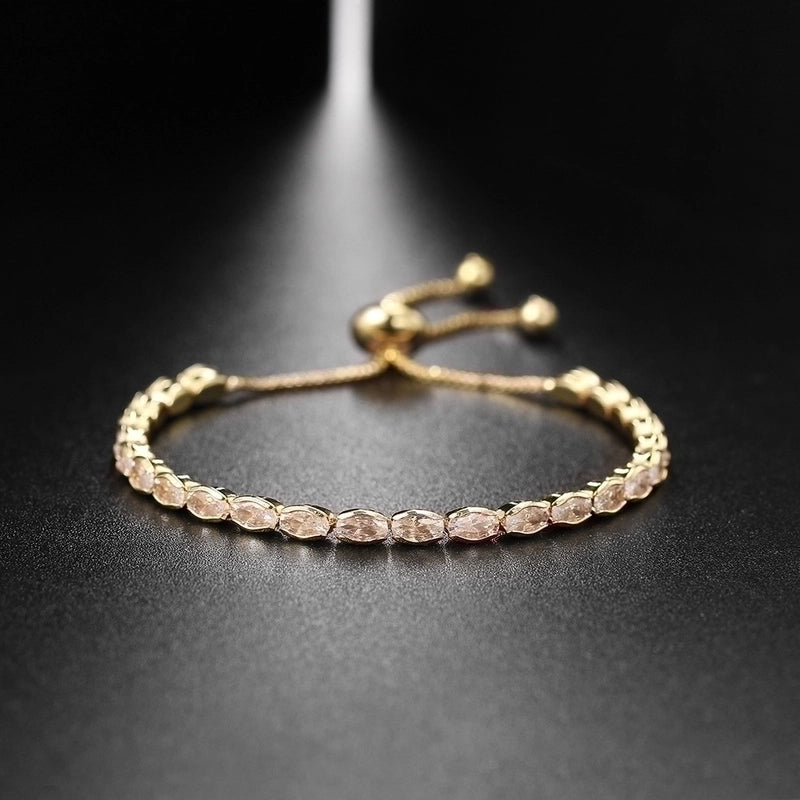 Fashion Geometric Copper Inlay Zircon Bracelets 1 Piece