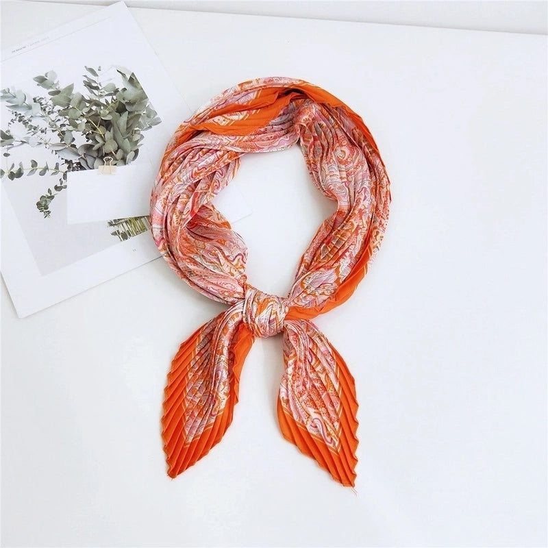 Women's Elegant Color Block Polyester Frill Silk Scarves